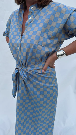 Kimono Dress <i>cloud check</i>