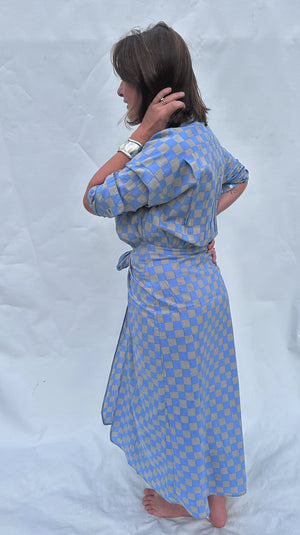 Kimono Dress <i>cloud check</i>