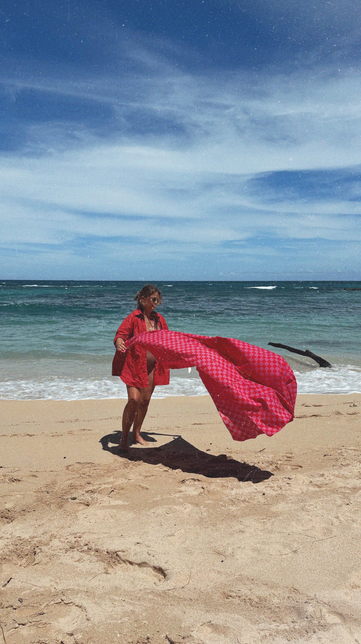 Wyeth Sarong, <i>pink+red check</i>