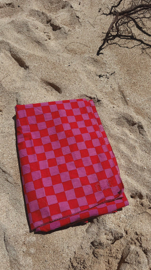 Wyeth Sarong, <i>pink+red check</i>