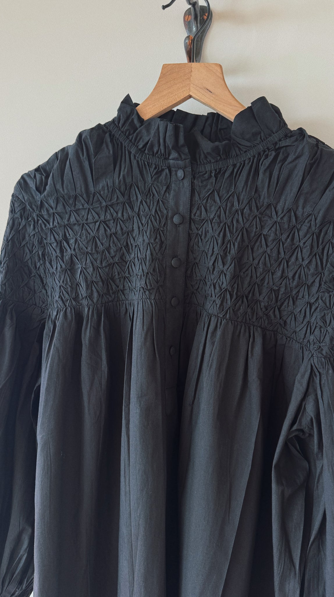 Babydoll Sleeve Dress, <i>black voile</i>